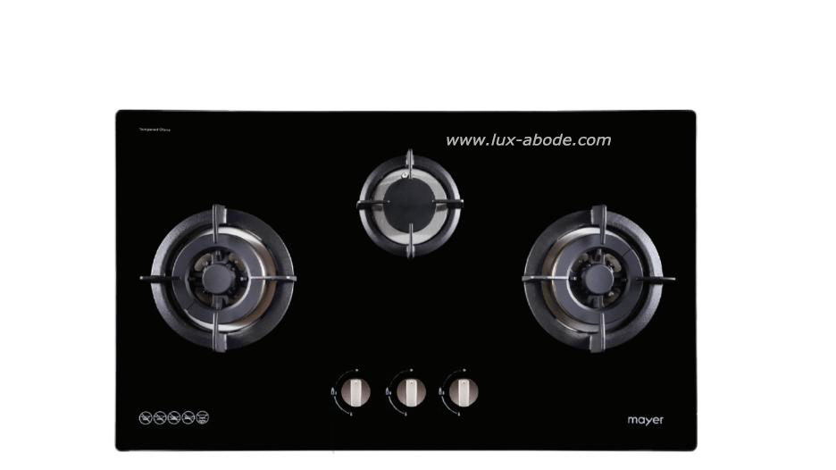Mayer - 86 CM 3 BURNER GLASS GAS HOB - MMGH883HI